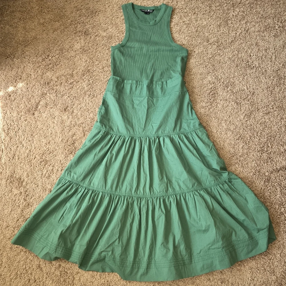 Veronica Beard Austyn Midi Mixed Media Dress- Size Medium - Picture 5 of 13